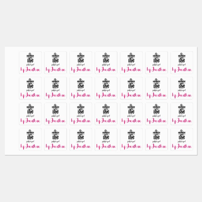 Handmade with Love Knitting Wool Personalized Labels (Sheet)