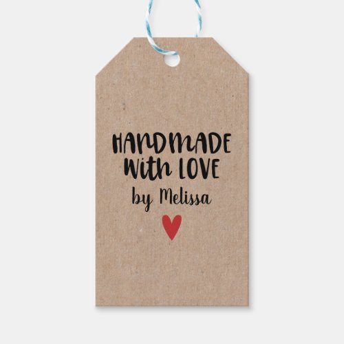 Handmade With Love Kraft Gift Tags