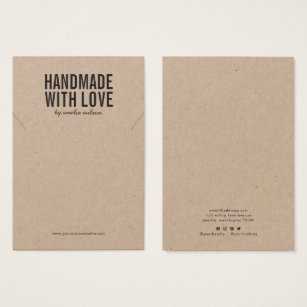 Handmade with Love Kraft Necklace Display Card