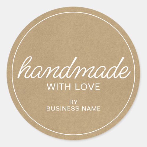 Handmade with Love Kraft Paper Look Label