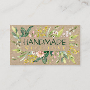 Handmade With Love Kraft Spring Blooms Arrangement Business Card