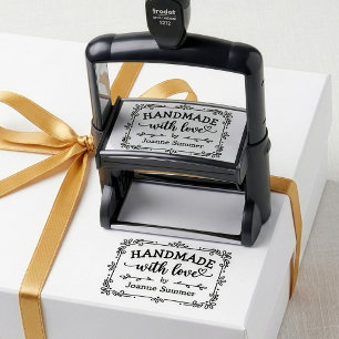 Handmade With Love - Large Custom Brand Packaging Self-inking Stamp