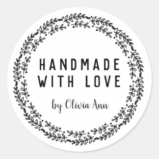 Handmade with Love Laurel Personalized Sticker