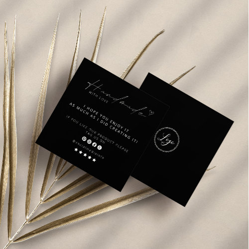 Handmade With Love Logo Small Business Socialmedia Square Business Card