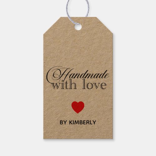 Handmade with Love Minimalist  Gift Tags