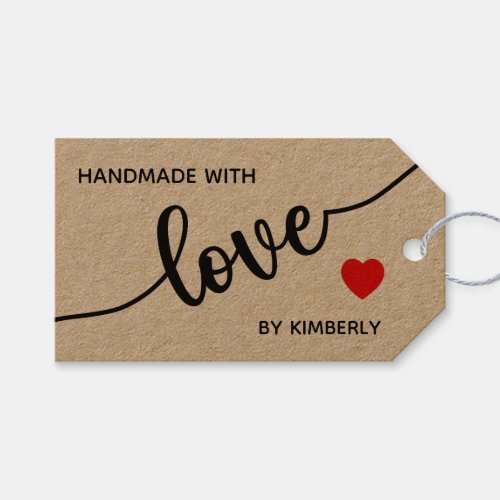 Handmade with Love Minimalist  Gift Tags