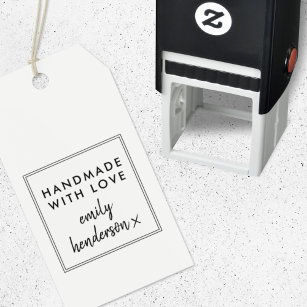Handmade with Love   Modern Minimalist Stylish Self-inking Stamp