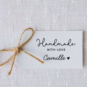 Handmade with Love Modern Script Minimalistic Rubber Stamp