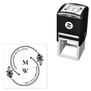 Handmade with Love Monogram Modern Self-inking Stamp