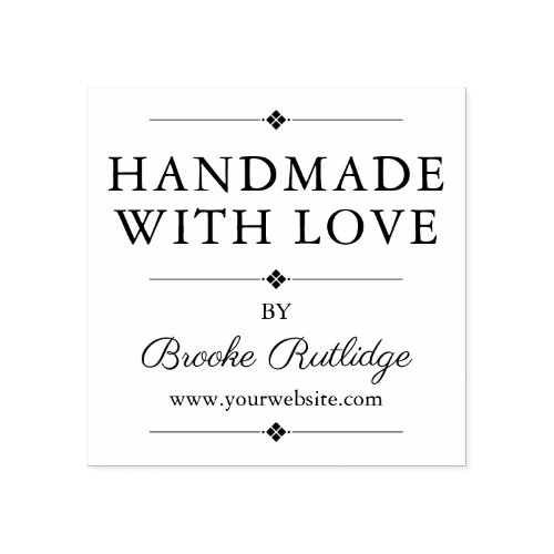 Handmade with Love _ Name  Website Rubber Stamp
