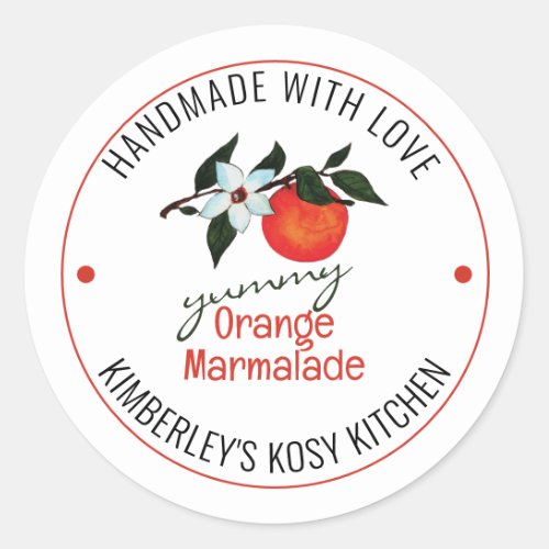 Handmade with Love  Orange Marmalade Label