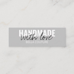 Handmade with Love Oversized Typography Grey Mini Business Card