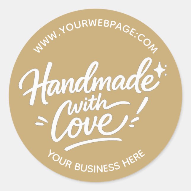 Handmade With Love Packaging Sticker (Front)