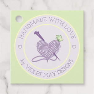 Handmade with Love Pastel Heart Yarn Fiber Tags