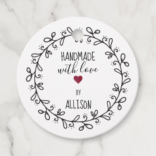 Handmade with Love Personalized Artisan  Crafts Favor Tags