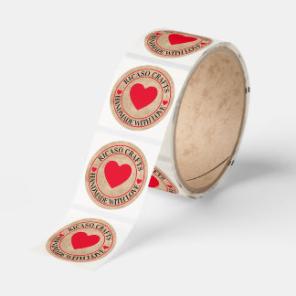 Handmade with love personalized classic round sticker