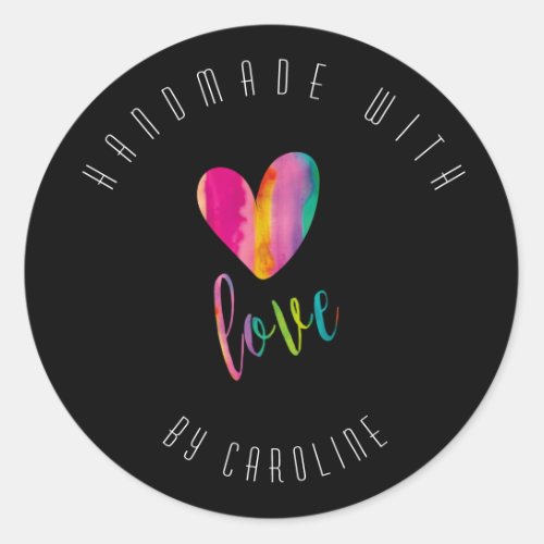 Handmade with Love Personalized Classic Round Sticker