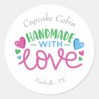 Handmade with Love Personalized Classic Round Sticker