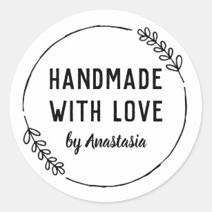 Download Handmade With Love Stickers | Zazzle