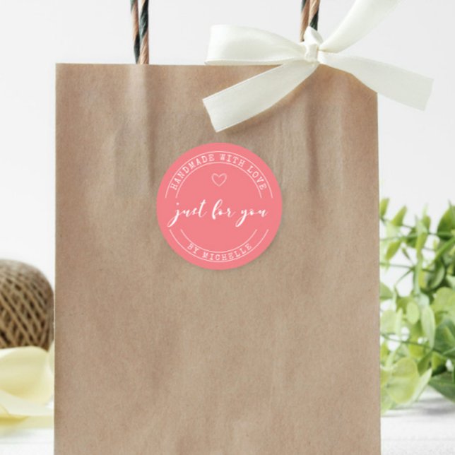Handmade With Love Personalized Monogram Sticker (Creator Uploaded)