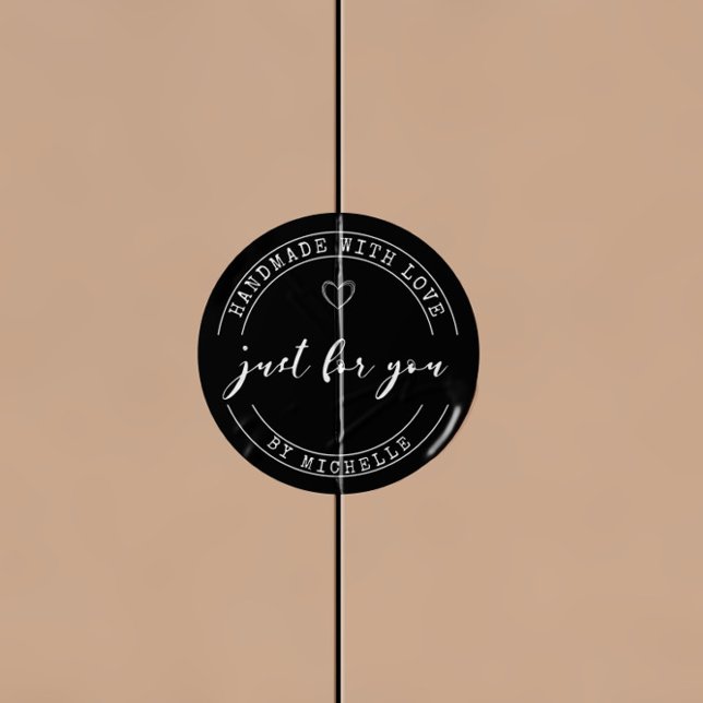 Handmade With Love Personalized Monogram Sticker (Creator Uploaded)