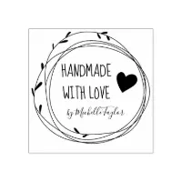 Create Your Own Personalized Handmade with Love Rubber Stamp