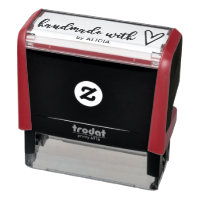 Handmade With Love Personalized Rubber Stamp, Zazzle