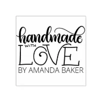 Handmade With Love Personalized Rubber Stamp