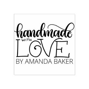 Handmade with love - Personalized Rubber Stamp