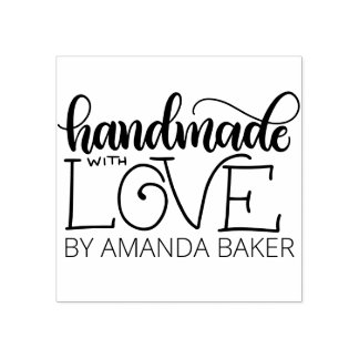 Handmade with love - Personalized Rubber Stamp
