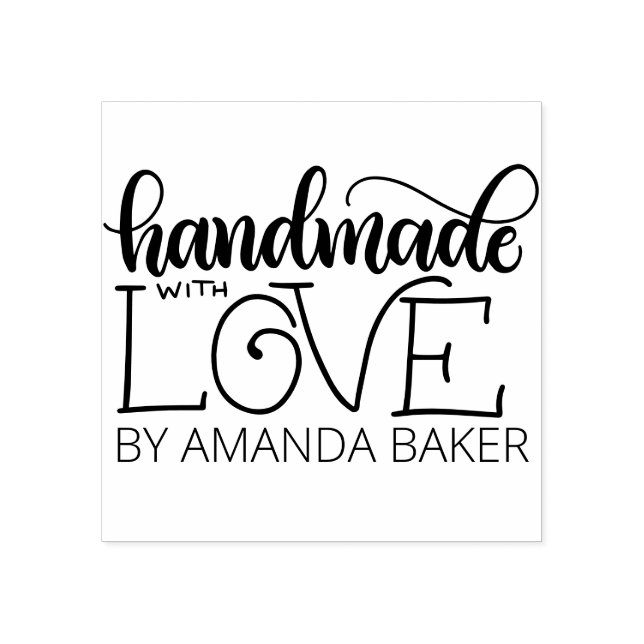Handmade with love - Personalized Rubber Stamp (Imprint)