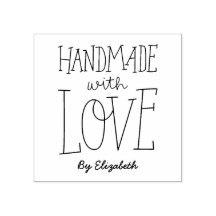 Handmade With Love Personalized Rubber Stamp
