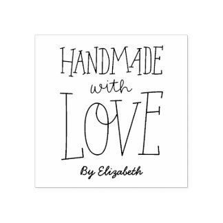 Handmade With Love Personalized Rubber Stamp