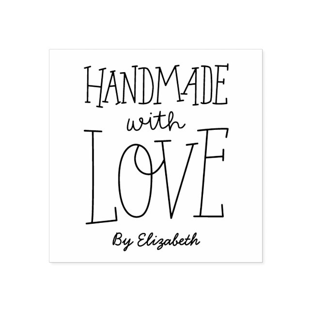 Handmade With Love Personalized Rubber Stamp (Imprint)