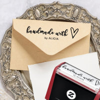 Handmade With Love Personalized Rubber Stamp