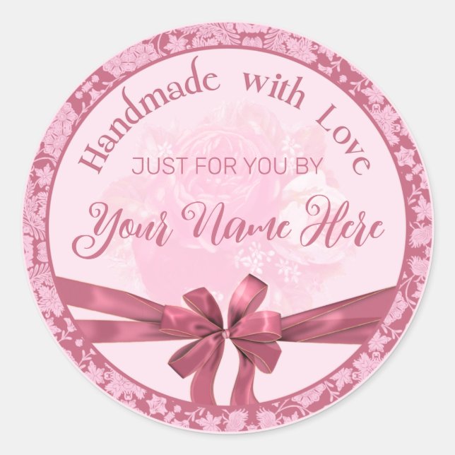 Handmade with Love Personalized Seals, Stickers (Front)