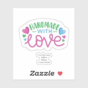 Handmade with Love Personalized Sticker
