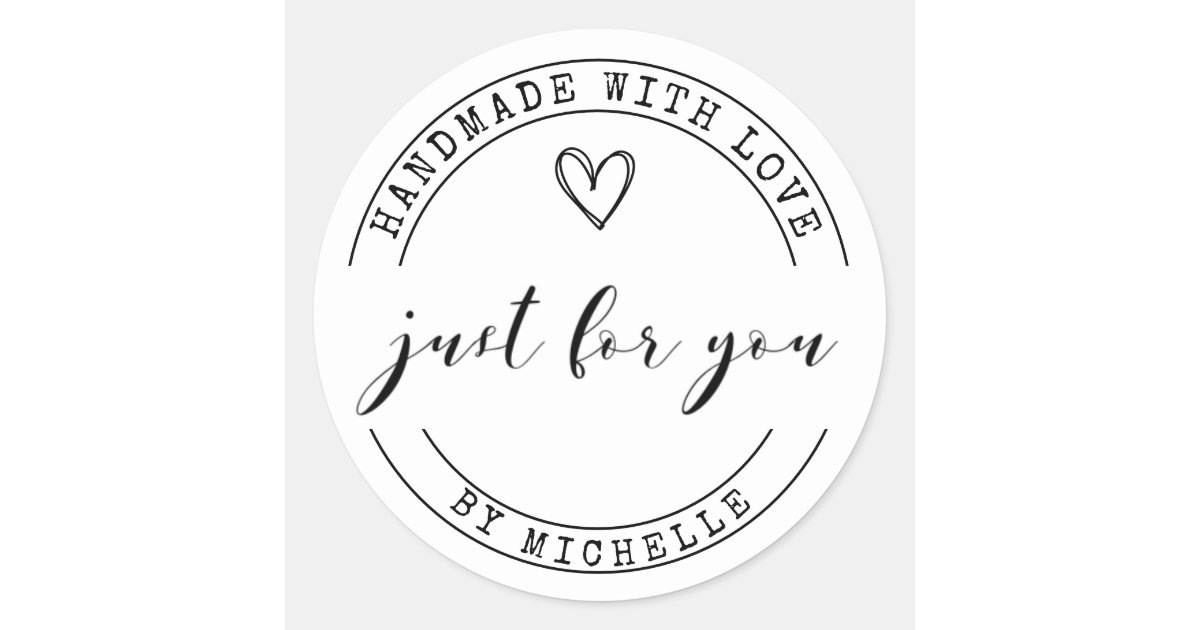Download Handmade With Love ⎢ Personalized Sticker | Zazzle.com