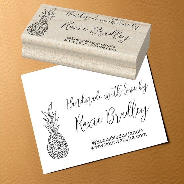 Handmade with Love Pineapple Wooden Art Stamp (Creator Uploaded)