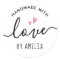Handmade with love pink hearts custom name