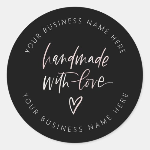 Handmade With Love Product Label Business Sticker