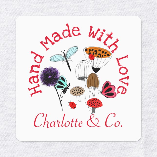 Handmade With Love Product Personalized Labels (Design 1)