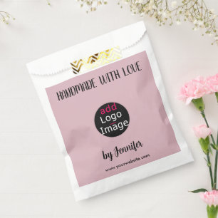 Handmade With Love Professional Customizable Pink Favor Bag