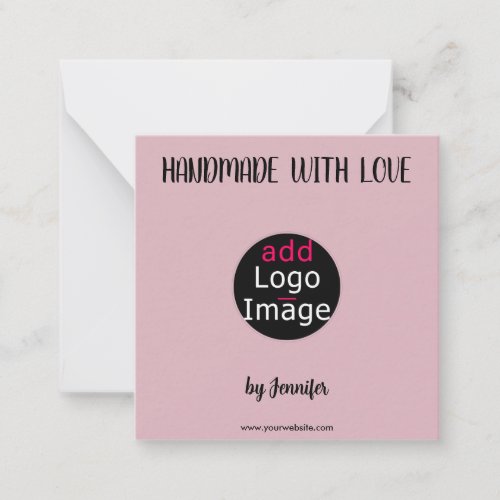 Handmade With Love Professional Customizable Pink Note Card