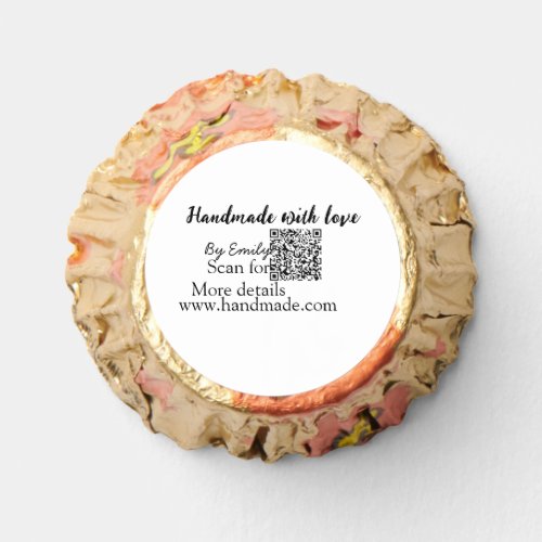 Handmade with love Q R code small business website Reeses Peanut Butter Cups