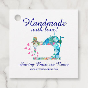 Handmade With Love Quilt Sewing Machine Favor Tags