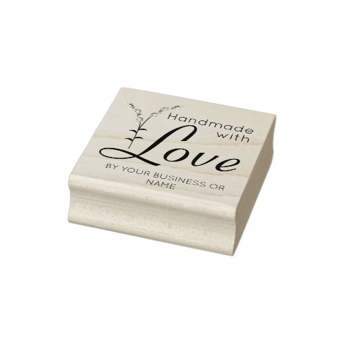 Handmade with Love Quote Rustic Branches Rubber Stamp