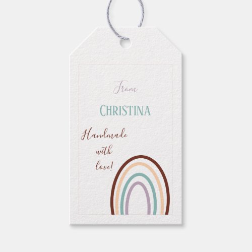 Handmade with love rainbow crafting gift tags