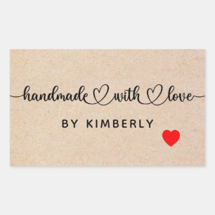 Handmade with Love Rectangular Sticker