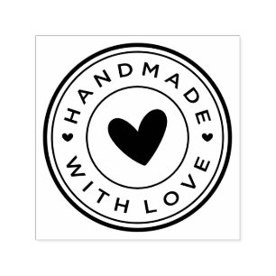 Handmade With Love Round Icon Self-inking Stamp